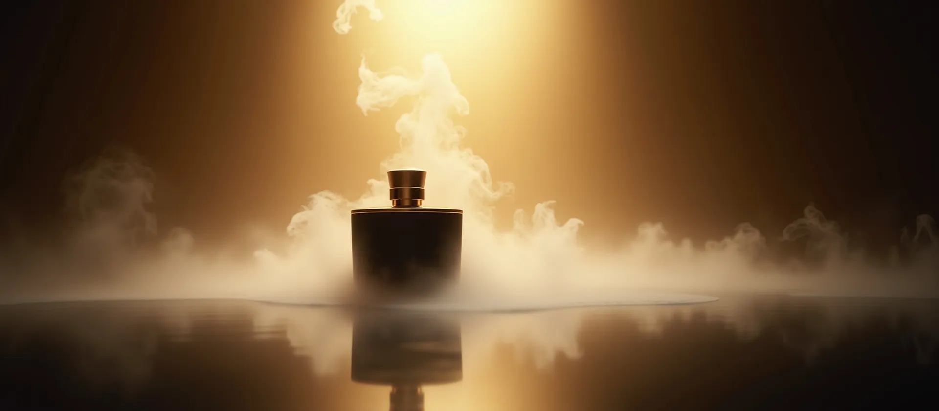 Luxury Arabian perfume bottle with smoke